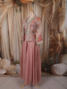 Onion Pink Floral Zari Embroidered Design Crepe Palazzo Suit with Jacket
