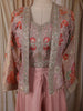 Onion Pink Floral Zari Embroidered Design Crepe Palazzo Suit with Jacket