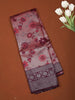Onion Pink Floral Zari Woven Design Art Silk Saree with Contrast Zari Border