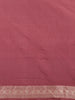 Onion Pink Floral Zari Woven Design Pure Banarasi Silk Saree with Zari Border