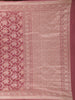 Onion Pink Floral Zari Woven Design Pure Banarasi Silk Saree with Zari Border