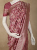 Onion Pink Floral Zari Woven Design Pure Banarasi Silk Saree with Zari Border