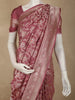 Onion Pink Floral Zari Woven Design Pure Banarasi Silk Saree with Zari Border