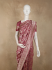 Onion Pink Floral Zari Woven Design Pure Banarasi Silk Saree with Zari Border