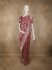 Onion Pink Floral Zari Woven Design Pure Banarasi Silk Saree with Zari Border