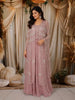 Onion Pink Heavy Sequins Embroidered Design Net Party Lehenga with Over Coat