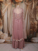 Onion Pink Heavy Sequins Embroidered Design Net Party Lehenga with Over Coat