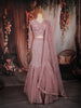 Onion Pink Heavy Sequins and Beads Embroidered Design Mermaid Net Lehenga With Dupatta