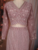 Onion Pink Heavy Sequins and Beads Embroidered Design Mermaid Net Lehenga With Dupatta