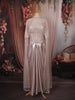 Onion Pink Heavy Sequins and Beads Embroidered Design Net Indo Western Skirt and Top with Cape