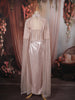 Onion Pink Heavy Sequins and Beads Embroidered Design Net Indo Western Skirt and Top with Cape