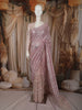 Onion Pink Heavy Sequins and Beads Embroidered Design Net Party Wear Saree with Matching Blouse