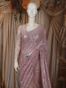 Onion Pink Heavy Sequins and Beads Embroidered Design Net Party Wear Saree with Matching Blouse