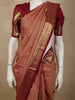 Onion Pink Mini Checked Zari Woven Design Pure Kanchipuram Silk Saree with Contrast Floral Zari Border