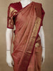 Onion Pink Mini Checked Zari Woven Design Pure Kanchipuram Silk Saree with Contrast Floral Zari Border