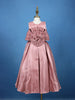 Onion Pink Oversized Floral Satin Kids Gown