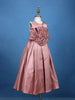 Onion Pink Oversized Floral Satin Kids Gown
