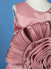 Onion Pink Oversized Floral Satin Kids Gown