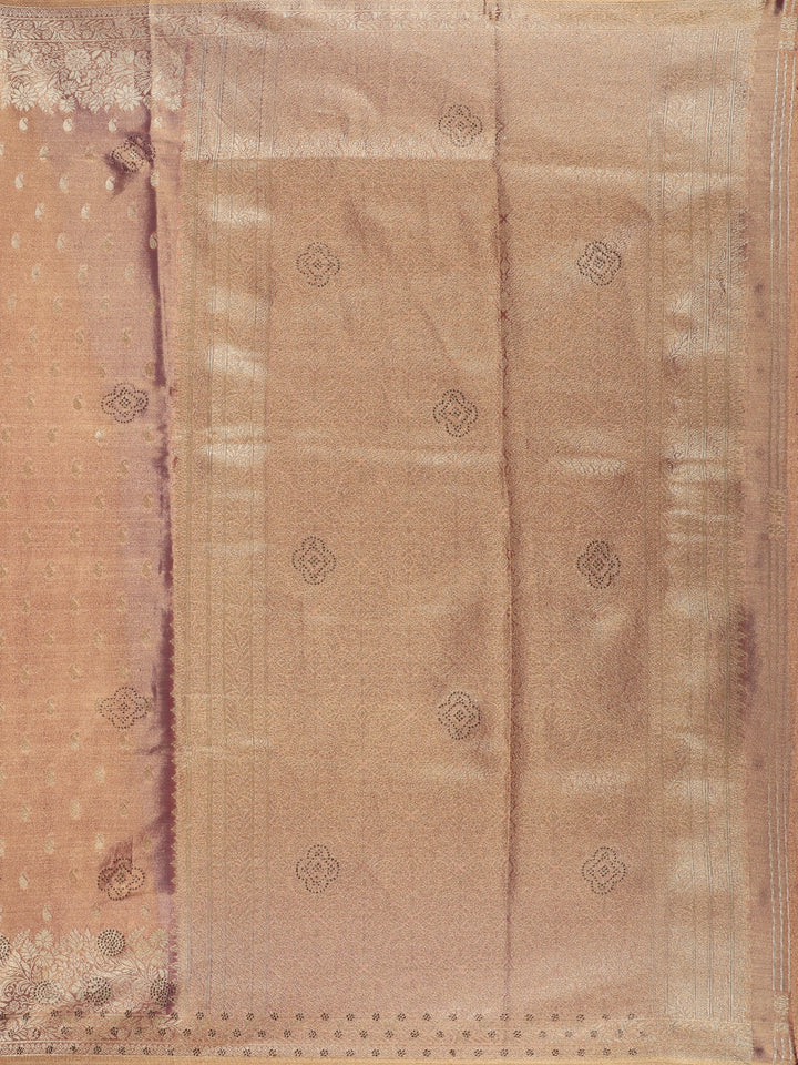 Onion Pink Paisley Design Tissue Saree - Diadem