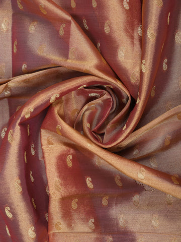 Onion Pink Paisley Design Tissue Saree - Diadem