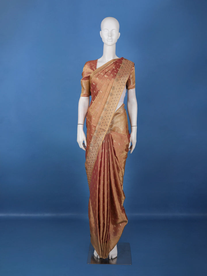 Onion Pink Paisley Design Tissue Saree - Diadem