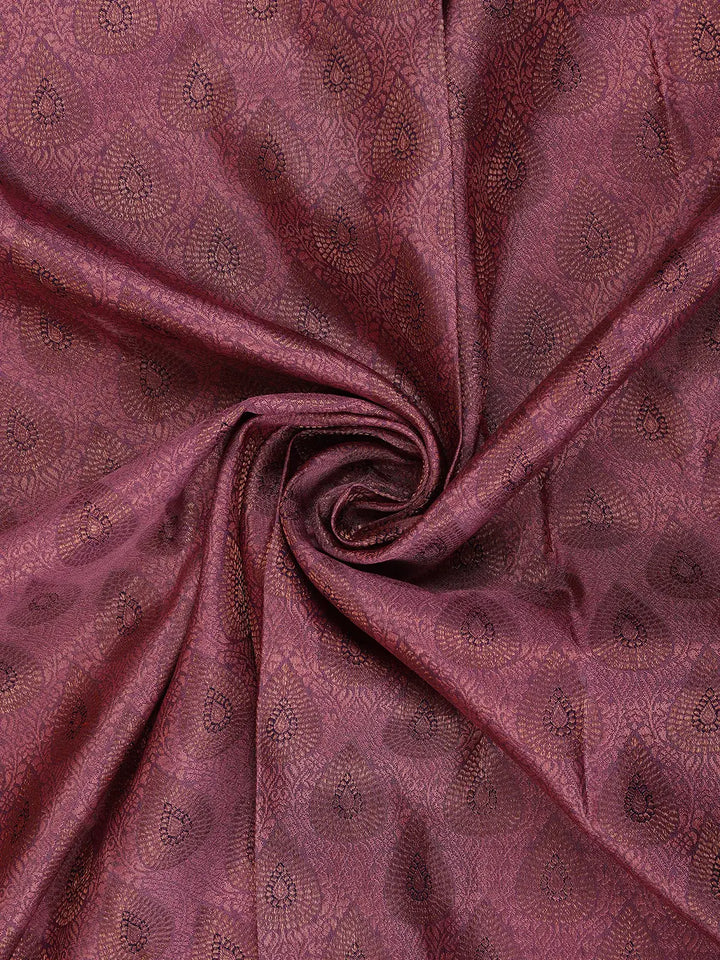 Onion Pink Paisley Woven Kanchipuram Silk Saree - Diadem