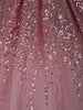 Onion Pink Sequins Design Kids Net Gown - Diadem