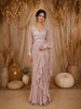 Onion Pink Sequins Embellished Design Satin Ready To Wear Ruffle Saree