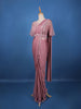 Onion Pink Sequins Embellished Satin Ready To Wear Saree - Diadem