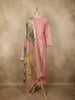 Onion Pink Sequins Zari Embroidered Design Tissue Straight Cut Salwar Suit