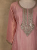 Onion Pink Sequins Zari Embroidered Design Tissue Straight Cut Salwar Suit