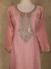 Onion Pink Sequins Zari Embroidered Design Tissue Straight Cut Salwar Suit