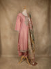 Onion Pink Sequins Zari Embroidered Design Tissue Straight Cut Salwar Suit