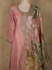 Onion Pink Sequins Zari Embroidered Design Tissue Straight Cut Salwar Suit