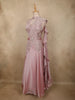 Onion Pink Sequins and Beads Embroidered Design Georgette Party Wear Lehenga