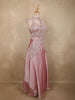 Onion Pink Sequins and Beads Embroidered Design Georgette Party Wear Lehenga