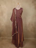 Onion Pink Sequins and Zardozi Embroidered Design Organza Gown with Dupatta
