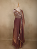 Onion Pink Sequins and Zardozi Embroidered Design Organza Gown with Dupatta