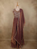 Onion Pink Sequins and Zardozi Embroidered Design Organza Gown with Dupatta