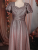 Onion Pink Shimmer Glitter Embellished Design Party Wear Gown
