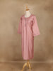 Onion Pink Solid Cotton Kurti With Button Detailing