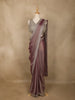 Onion Pink Solid Design Semi Organza Ready To Wear Saree