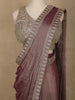 Onion Pink Solid Design Semi Organza Ready To Wear Saree