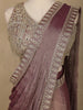 Onion Pink Solid Design Semi Organza Ready To Wear Saree