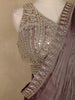 Onion Pink Solid Design Semi Organza Ready To Wear Saree