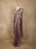 Onion Pink Solid Design Semi Organza Ready To Wear Saree