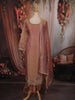 Onion Pink Stone Embellished Design Tissue Silk Straight Cut Salwar Suit with Dupatta
