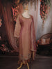 Onion Pink Stone Embellished Design Tissue Silk Straight Cut Salwar Suit with Dupatta
