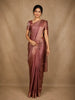 Onion Pink Stripes Design Organza Designer Saree