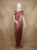Onion Pink Stripes Design Organza Designer Saree